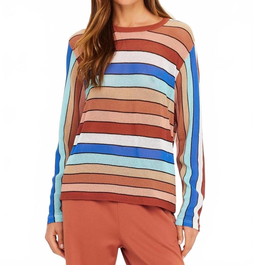 NEW THE UPSIDE iza milla long sleeve knit top in multicolored
